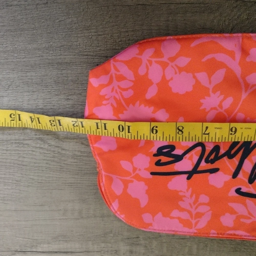 Talbots Orange Pink Florals Makeup bag NWOT